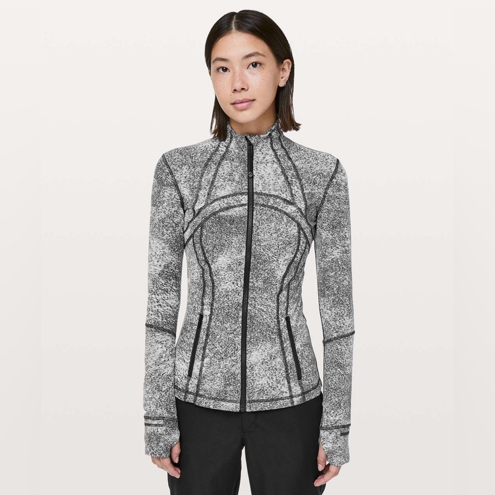 Lululemon Define Jacket Luon Spray Jacquard White Black